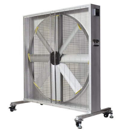 ILG-54-Solar-S : iLIVING 54 Inch Mobile Industrial Floor Fan. 375W. 28000 CFM High Velocity Cooling. Smart App & Remote Control. Mobile Wheeled Design. IP68 Waterproof. Washdown. Quiet Brushless DC Motor