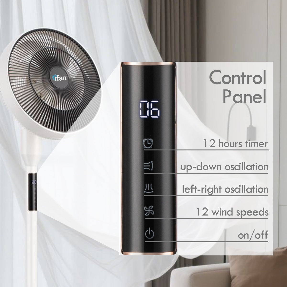 [CLIMATE VOUCHER $400]iFan 14 DC Motor Stand Fan With Figure 8 Oscillation. white. IF7436 (Grey)