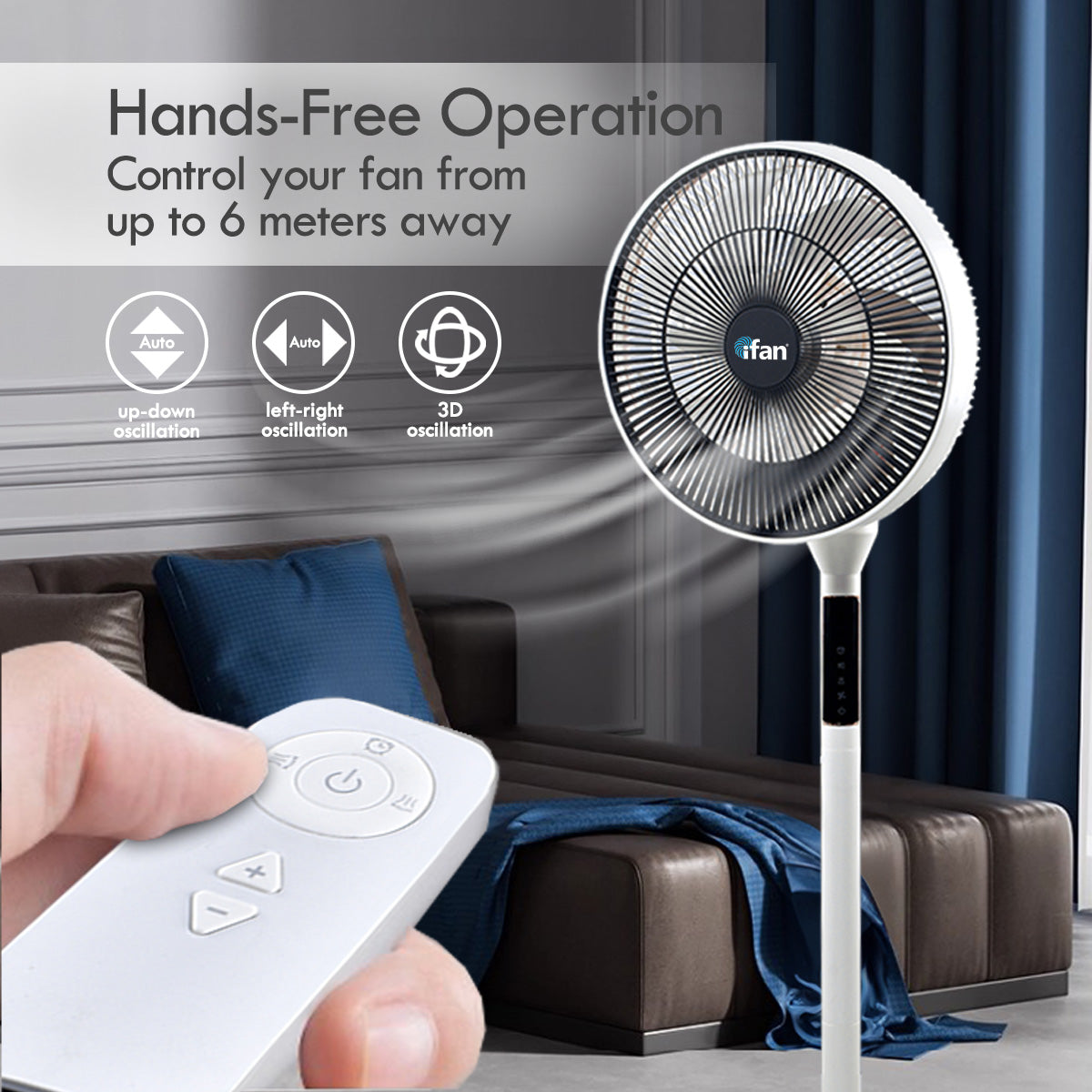 [CLIMATE VOUCHER $400]iFan 14 DC Motor Stand Fan With Figure 8 Oscillation. white. IF7436 (Grey)