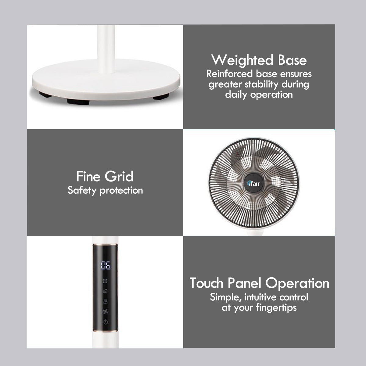 [CLIMATE VOUCHER $400]iFan 14 DC Motor Stand Fan With Figure 8 Oscillation. white. IF7436