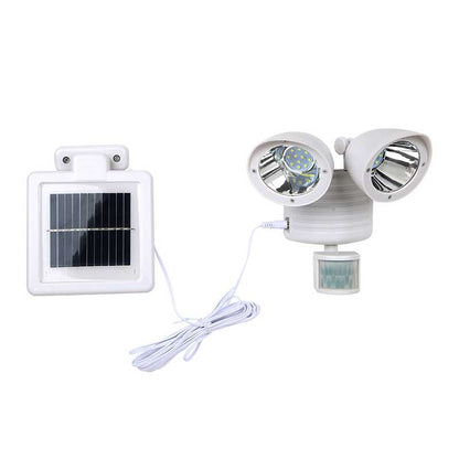 Lampe solaire jardin Double projecteur blanc