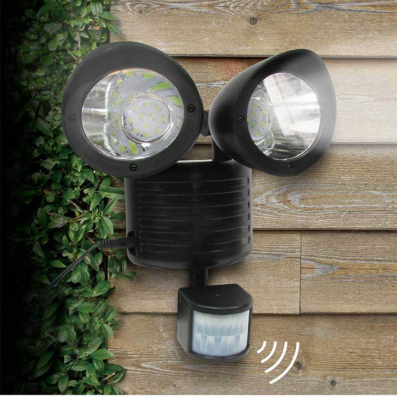 Lampe solaire jardin Double projecteur blanc