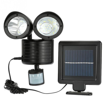 Lampe solaire jardin Double projecteur blanc