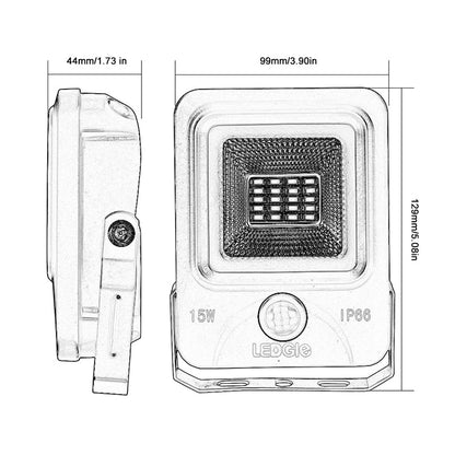 15W Waterproof Motion Sensor LED Flood Lights