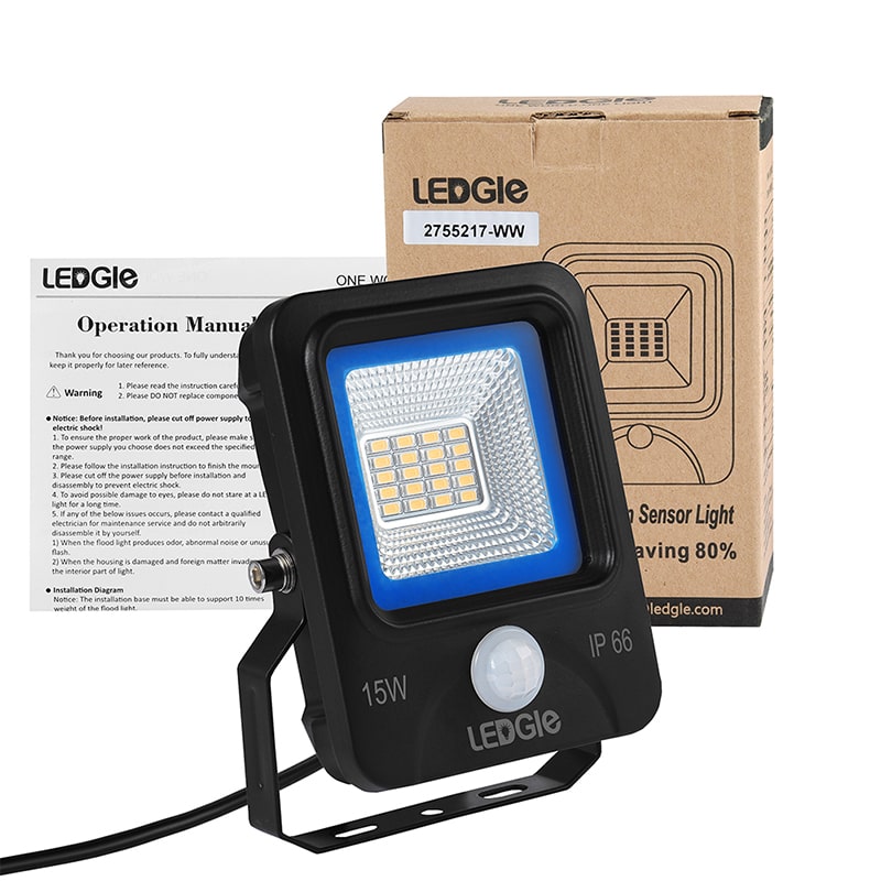 15W Waterproof Motion Sensor LED Flood Lights