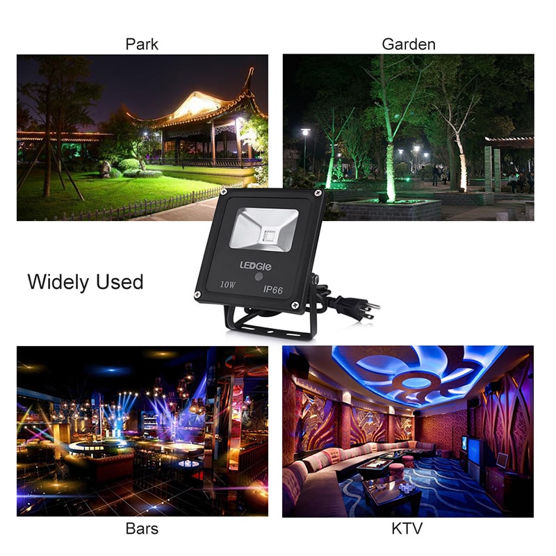 10W Waterproof Remote Control 16 Colors LED Flood Lights