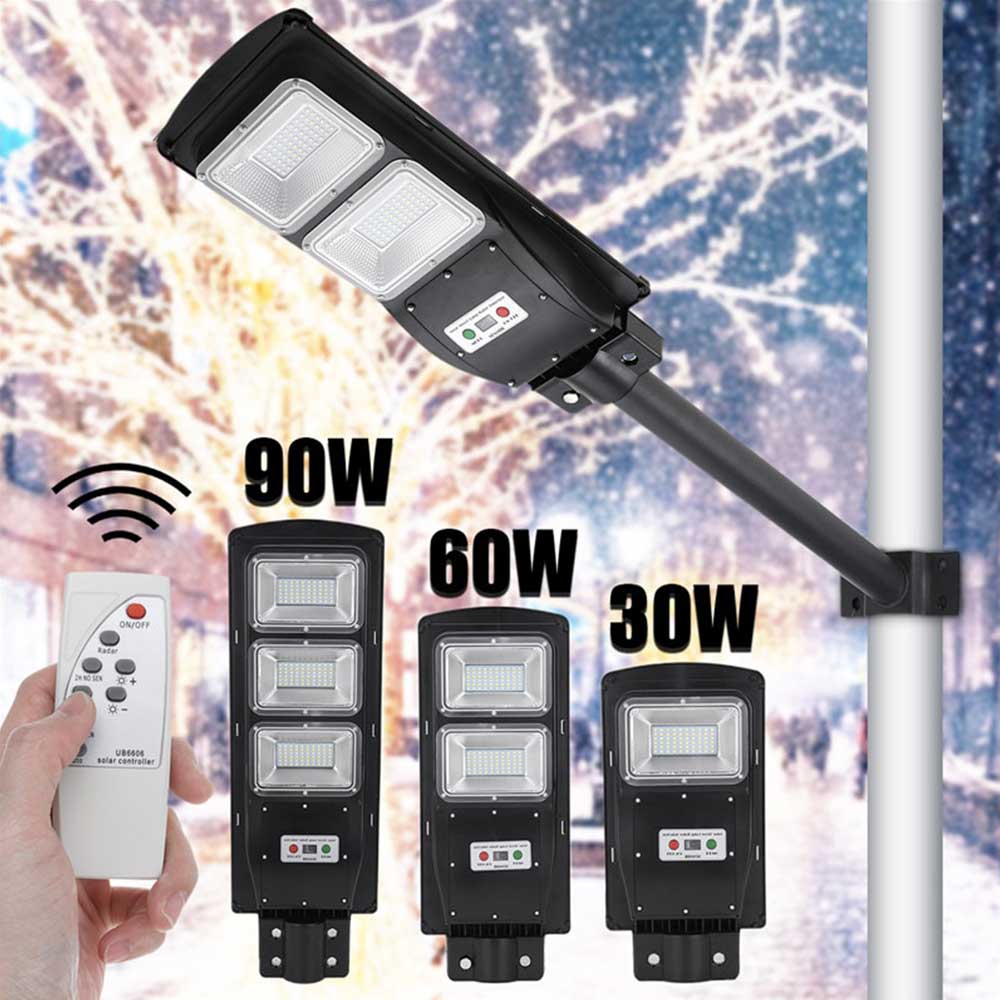 Lampadaire Solaire <br> Triple Spot LED 30/60/90 Watt
