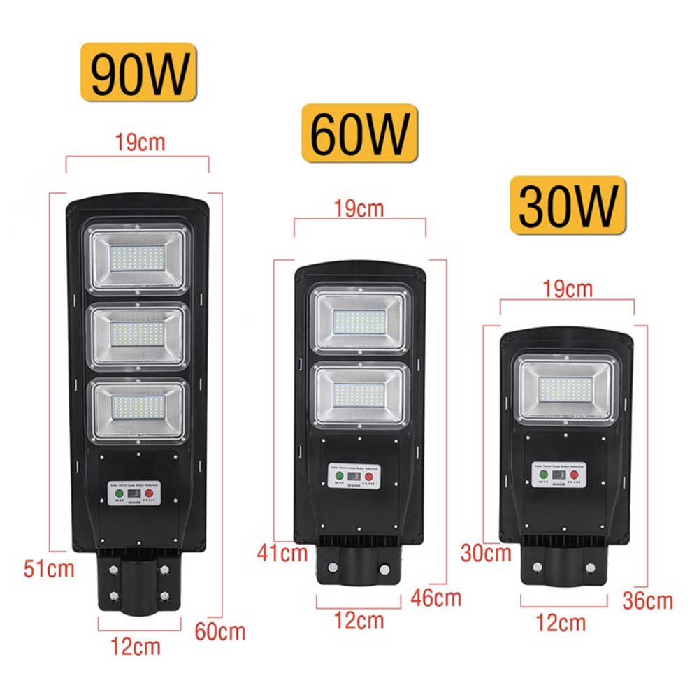Lampadaire Solaire <br> Triple Spot LED 30/60/90 Watt