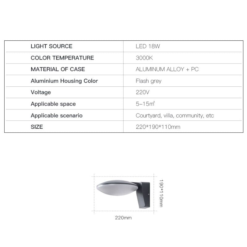 Lampe solaire design Applique murale en Alu
