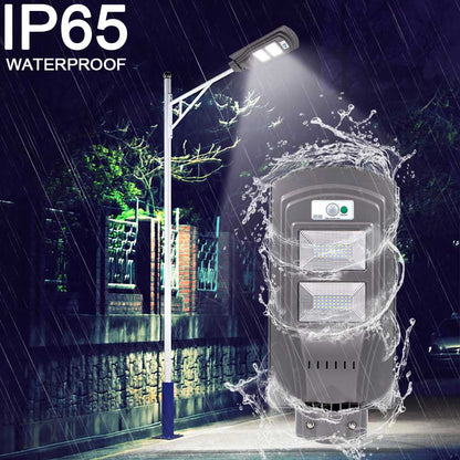 Lampadaire Solaire <br> Triple Bloc LED Gris 20/40/60 Watt