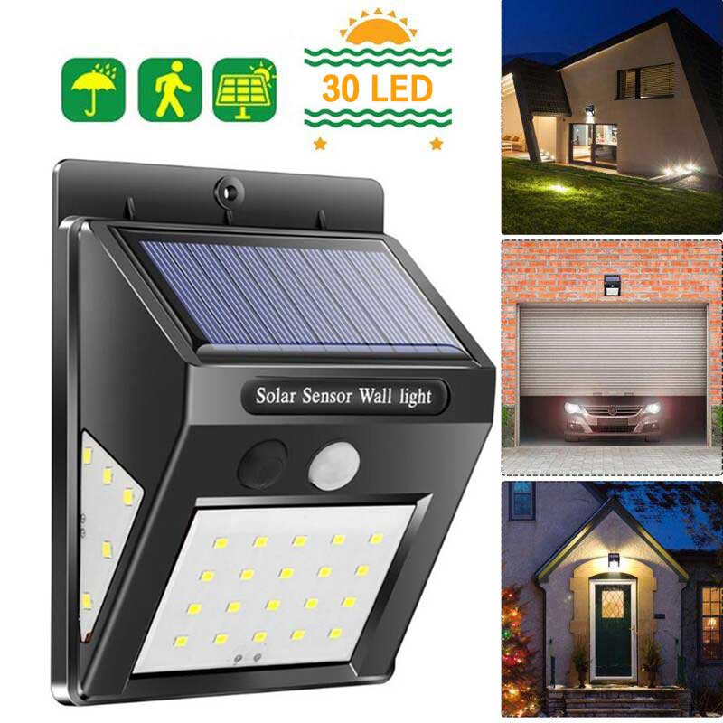Applique murale solaire 46 LED Noire