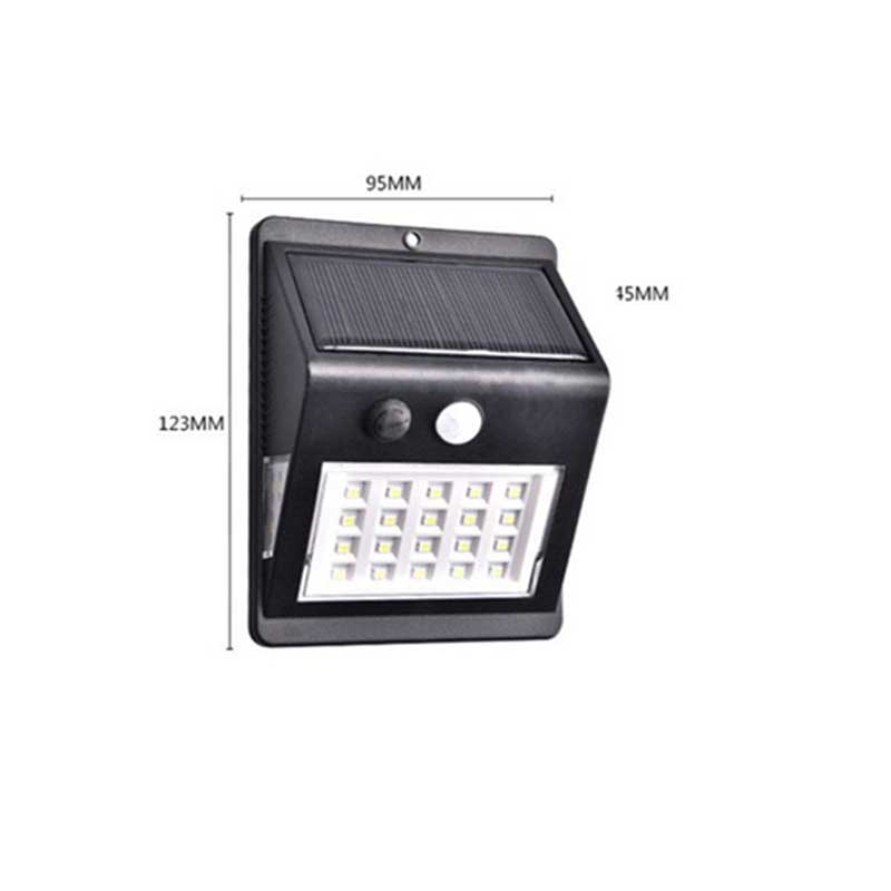 Applique murale solaire 46 LED Noire