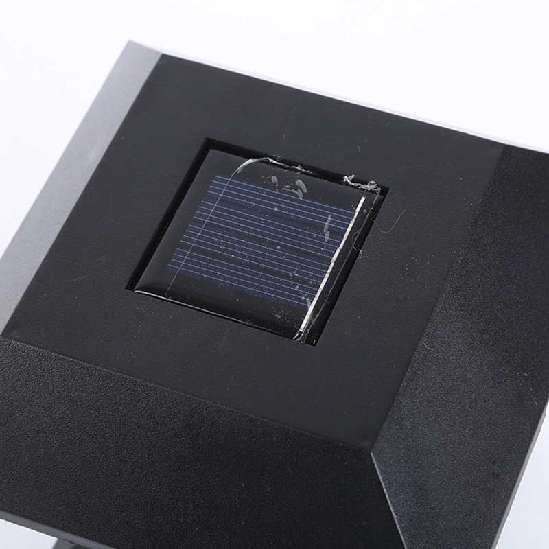 Lampe solaire Jardin Chapeau de Pilier Carré Noire