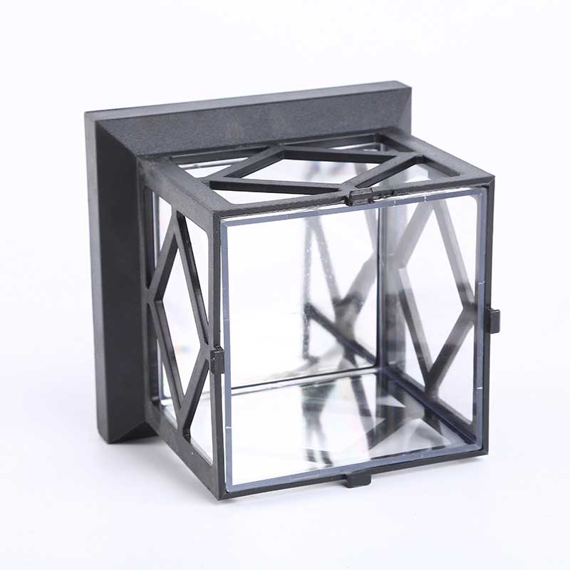 Lampe solaire Jardin Chapeau de Pilier Carré Noire