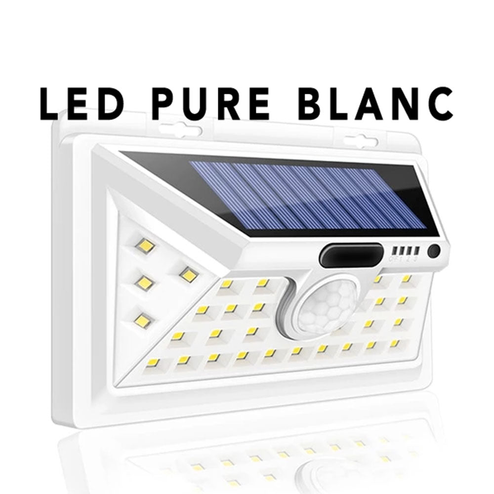 Applique murale solaire extérieure blanche