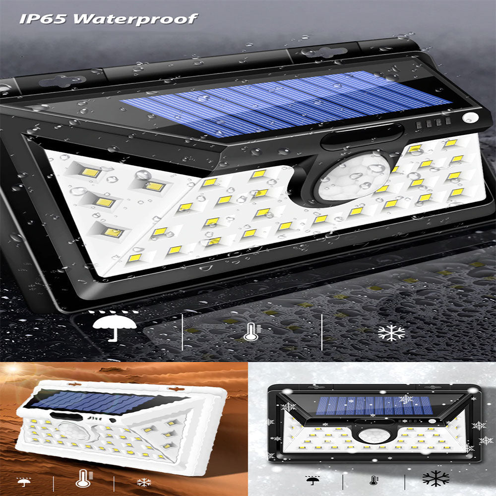Applique murale solaire Noire Led Jaune