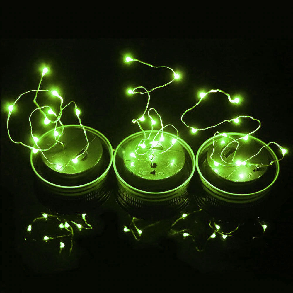 Bocal lumineux solairel 10 LED Rose. Vert. Rouge (Bocal + Couvercle)