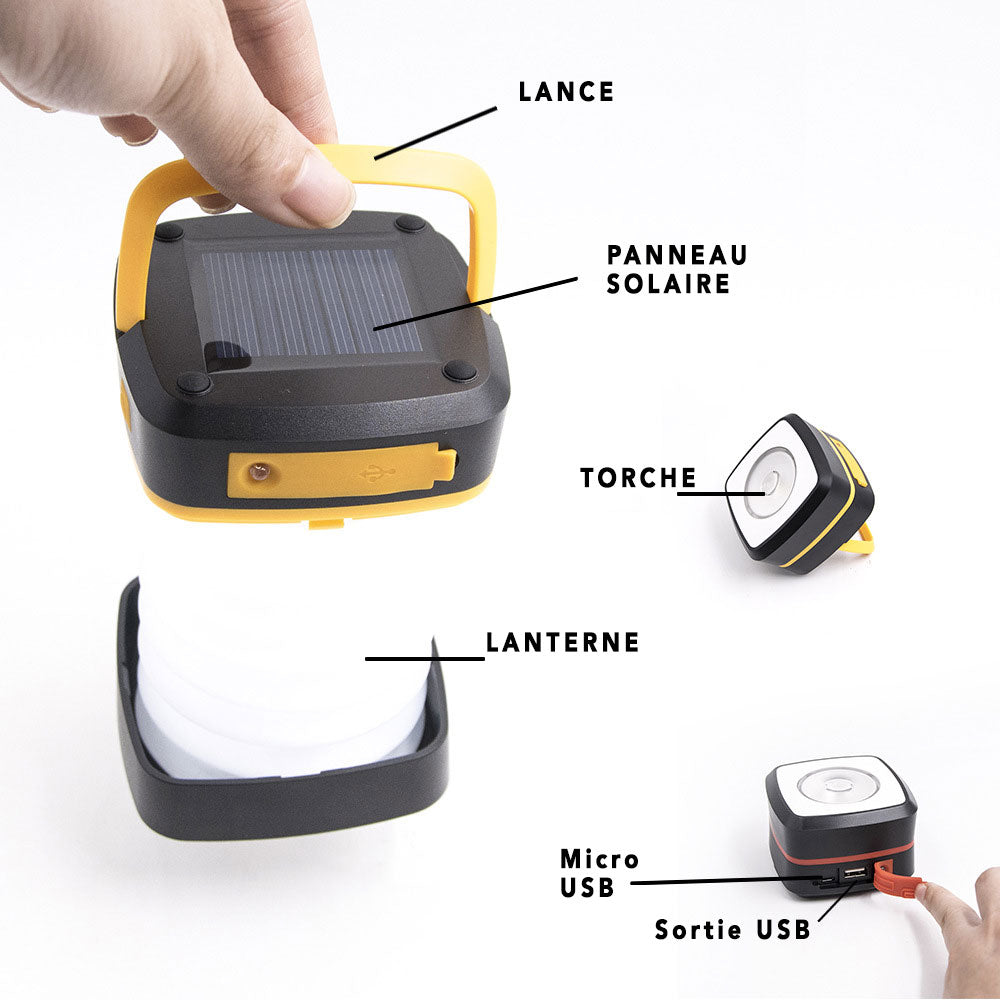 Lampe solaire camping Mini Compact Pliable
