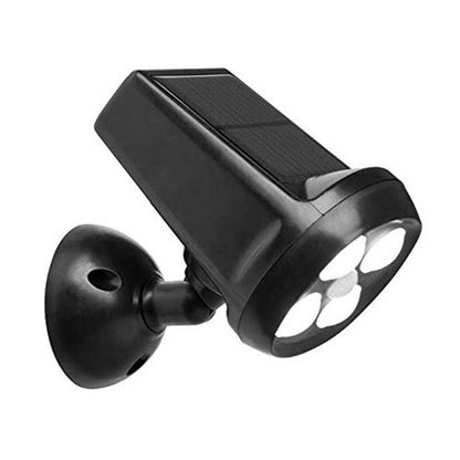 Lampe solaire jardin Projecteur 4 LED Noire