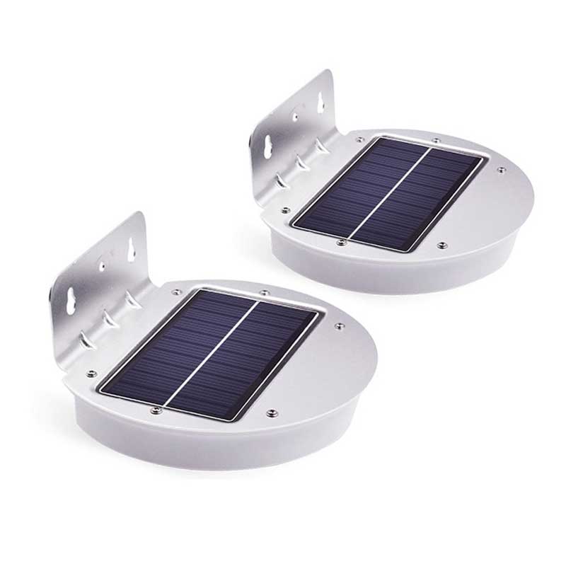 Lampe solaire jardin Ronde Blanche 28 LED (2Pcs)