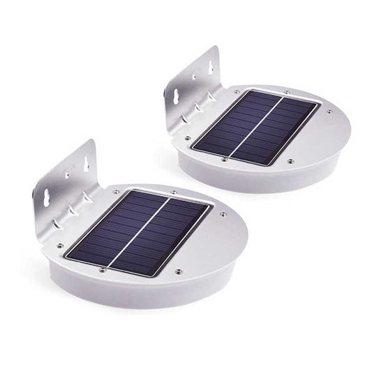 Lampe solaire jardin Ronde Blanche 28 LED (2Pcs)