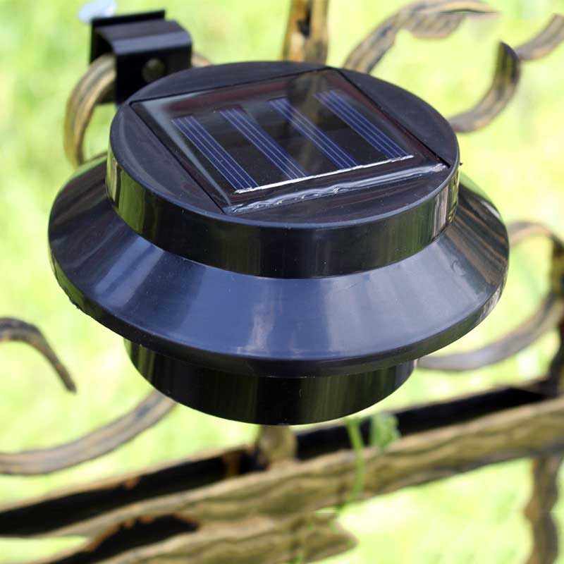 Lampe solaire jardin Ronde (Noire/Blanc)