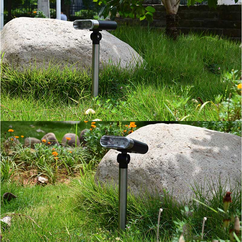 Lampe solaire Jardin Projecteur réglable LED (2 Pcs avec Piquet)