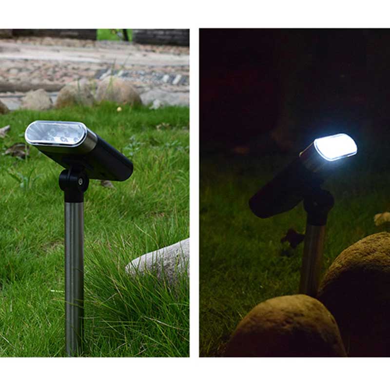 Lampe solaire Jardin Projecteur réglable LED (2 Pcs avec Piquet)