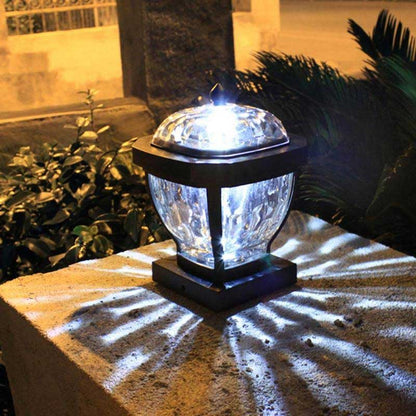 Piquet solaire jardin Chapeau pour Pilier Noire