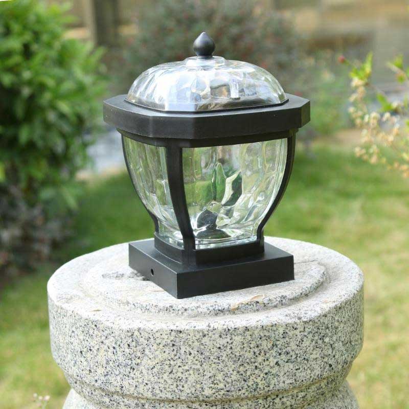 Piquet solaire jardin Chapeau pour Pilier Noire