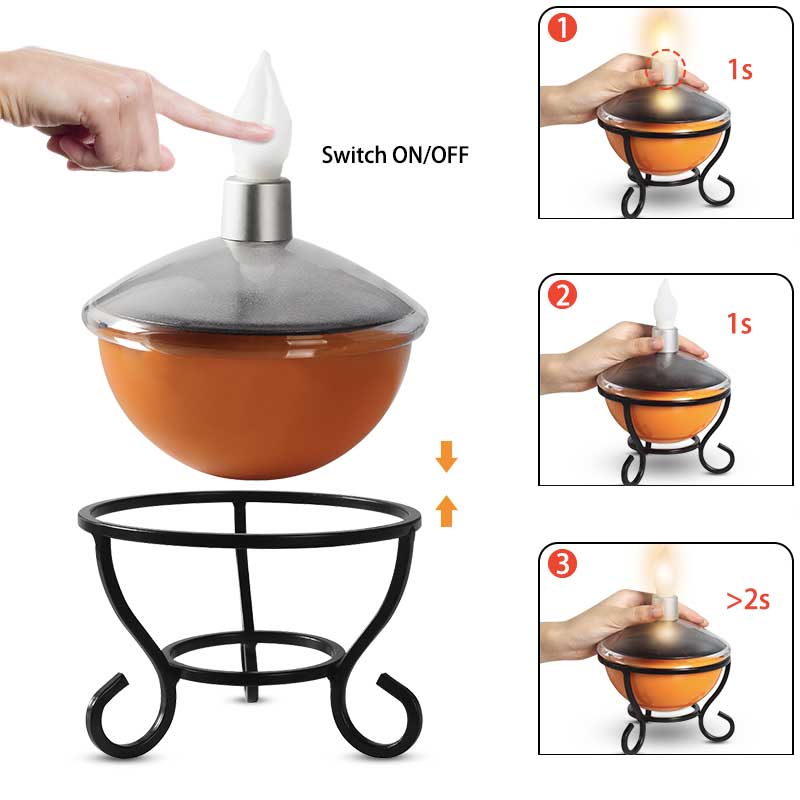 Lampe solaire de table LED Flamme de Bougie