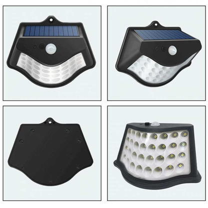 Applique murale solaire 32 LED noire