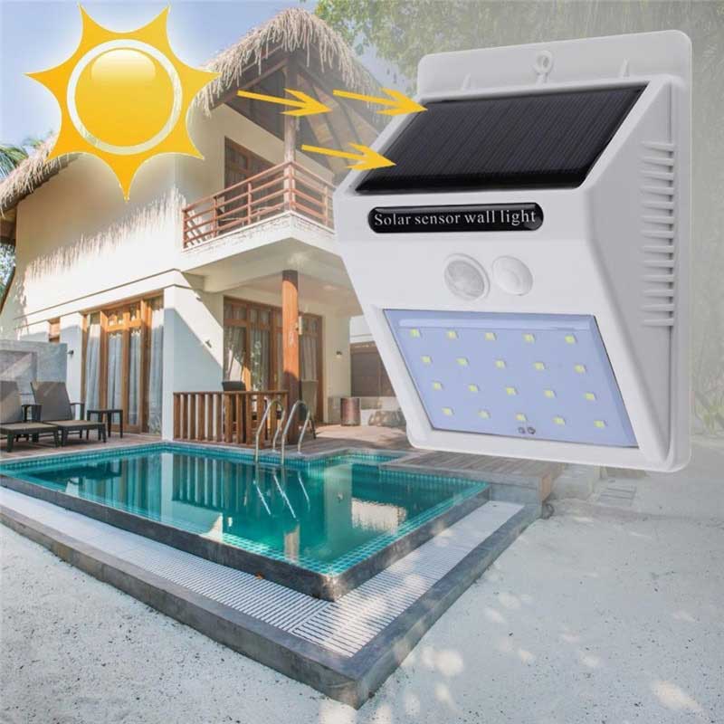 Applique murale solaire 40 LED Blanche