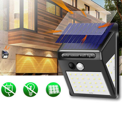 Applique murale solaire 144 LED Noire