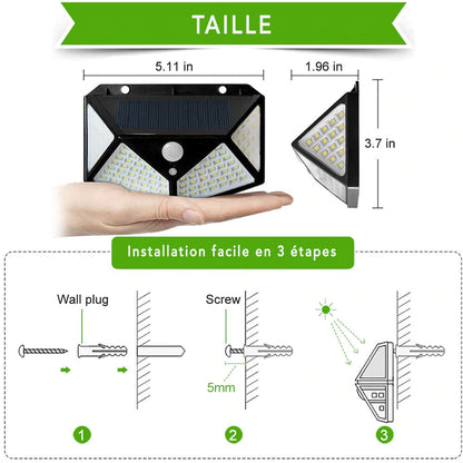 Applique murale solaire 114 LED