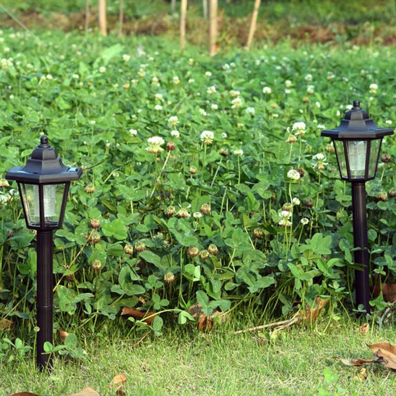 Piquet solaire jardin Balise Chapeau Pointu Noire (2Pcs)