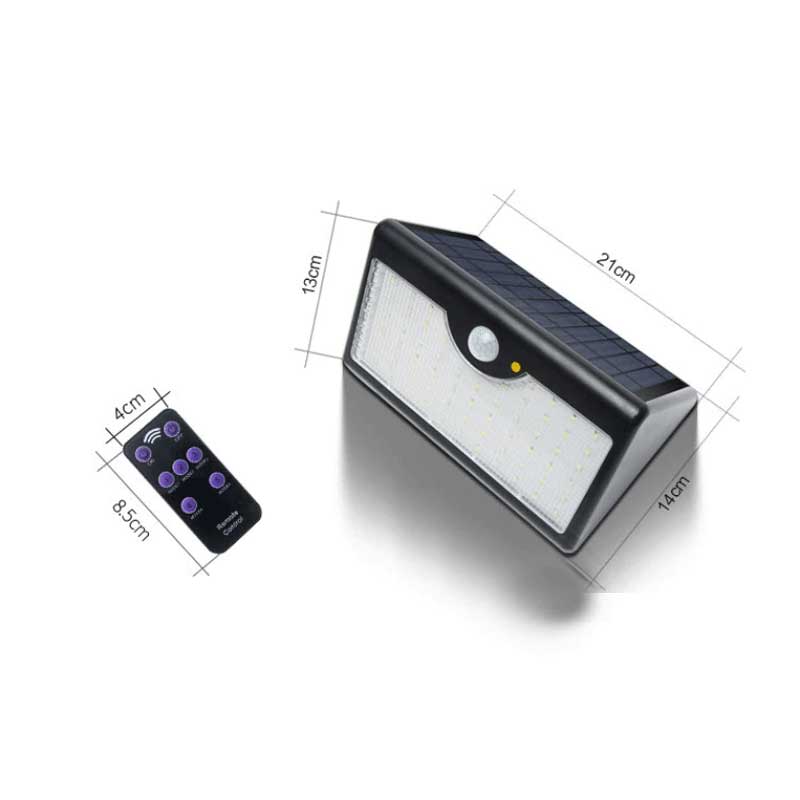 Applique murale solaire 60 LED (Télécommande)
