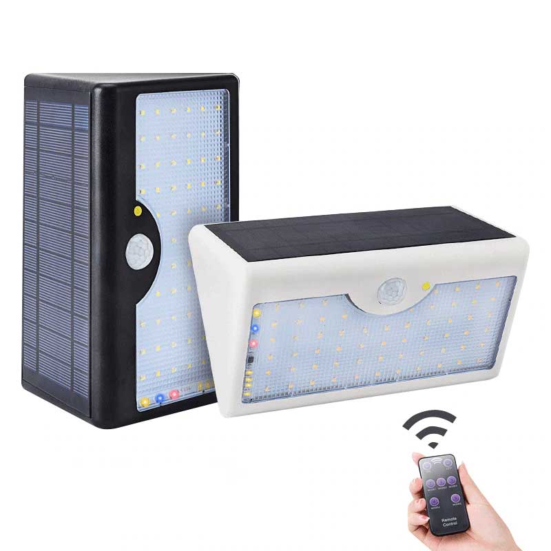 Applique murale solaire Blanche 60 LED (Télécommande)