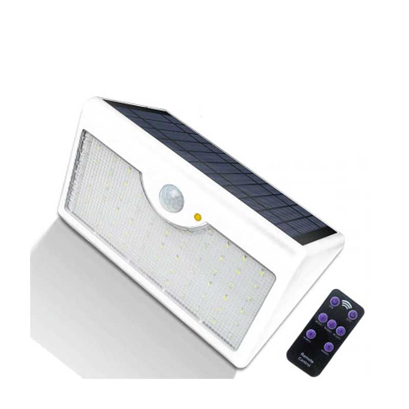 Applique murale solaire Blanche 60 LED (Télécommande)