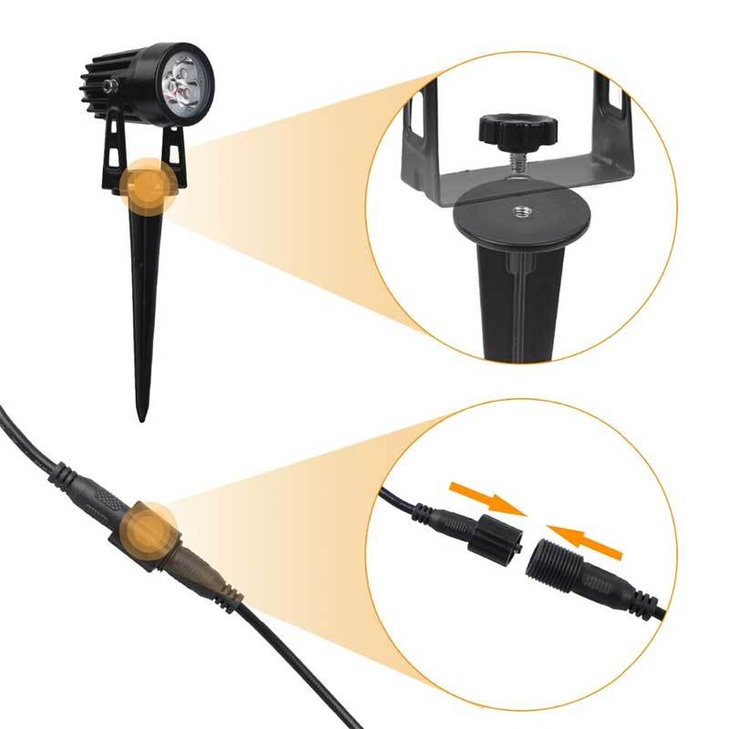 Lampe solaire jardin 4 Projecteur LED Jaune