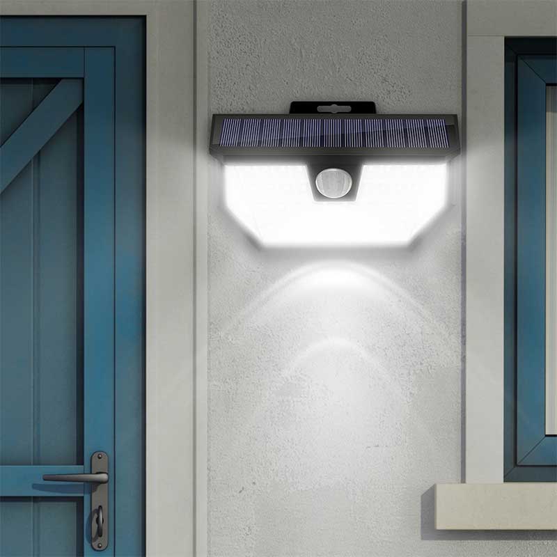 Applique murale solaire 28 LED noire (PIR)