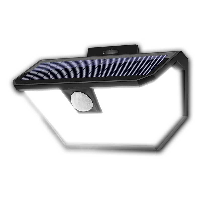 Applique murale solaire 28 LED noire (PIR)