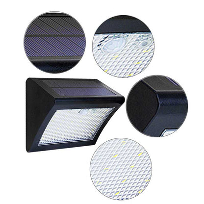 Applique murale solaire 38 LED noire (PIR)
