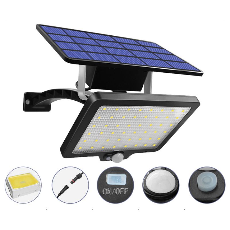 Lampe solaire jardin avec panneau déporté 48 LED