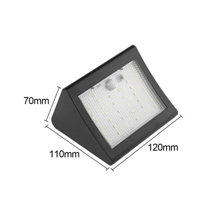 Applique murale solaire 38 LED noire (PIR)