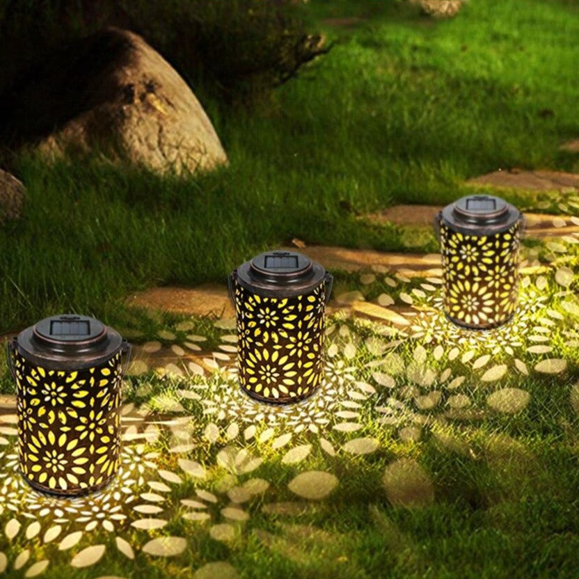 Lanterne solaire Design évidé fleurie