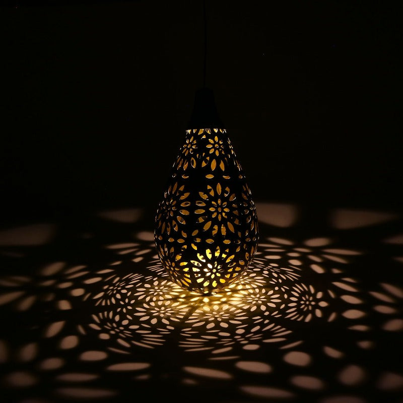 Lanterne solaire Boule lumineuse en fleur creuse