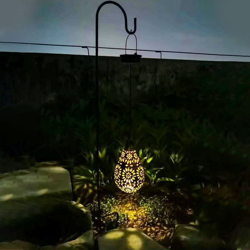 Lanterne solaire Boule lumineuse en fleur creuse