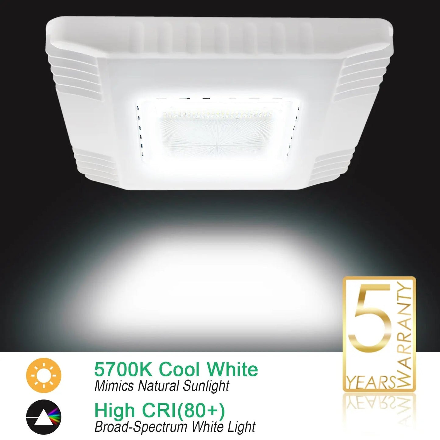 150 Watt  Led  Canopy Light-19500 Lumens-500W MH Equivalent-5700K-Surface Mount-UL DLC Listed-Gas Station Lighting