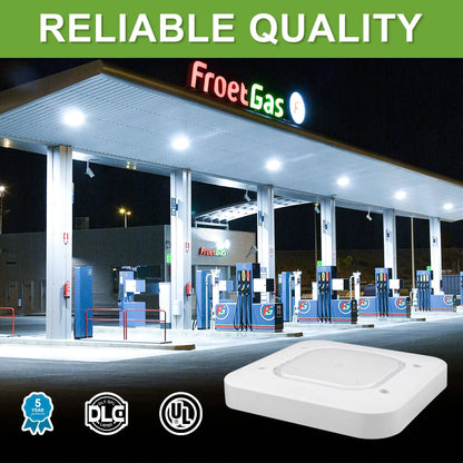 150W LED Canopy Light-5700K-Square-19500 Lumen-Gas Station Lighting-5 Years Warranty
